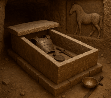 تصویری از یک قبر سرداری در گنجیابی با معماری زیرزمینی و فضاهای داخلی باستانی