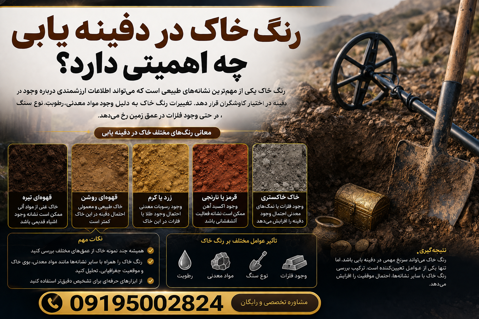 رنگ خاک در دفینه یابی چه اهمیتی دارد؟