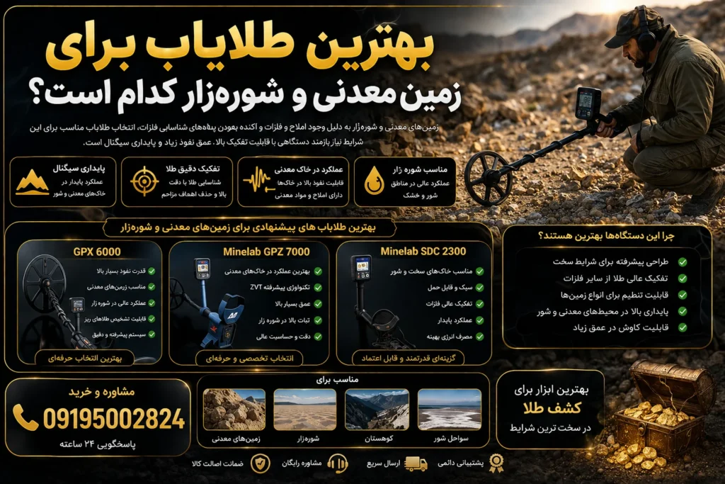 بهترین طلایاب برای زمین معدنی و شورهزار کدام است؟