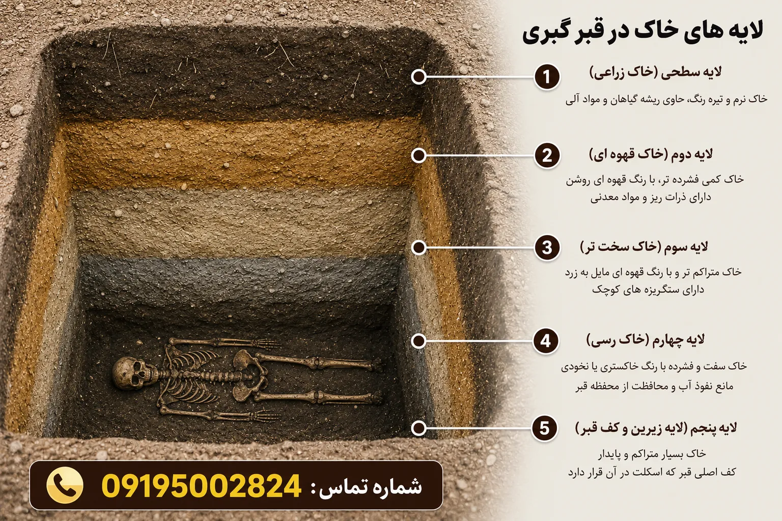 لایه های خاک در قبر گبری