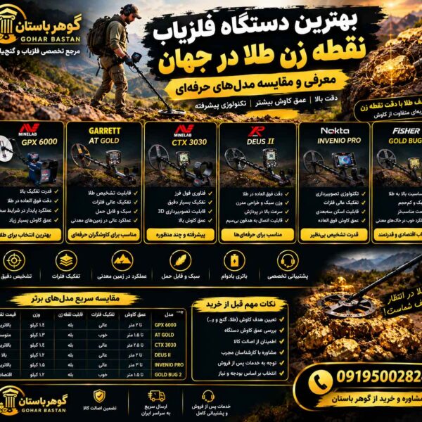 بهترین دستگاه فلزیاب نقطه زن طلا در جهان؛ معرفی و مقایسه مدل‌های حرفه‌ای
