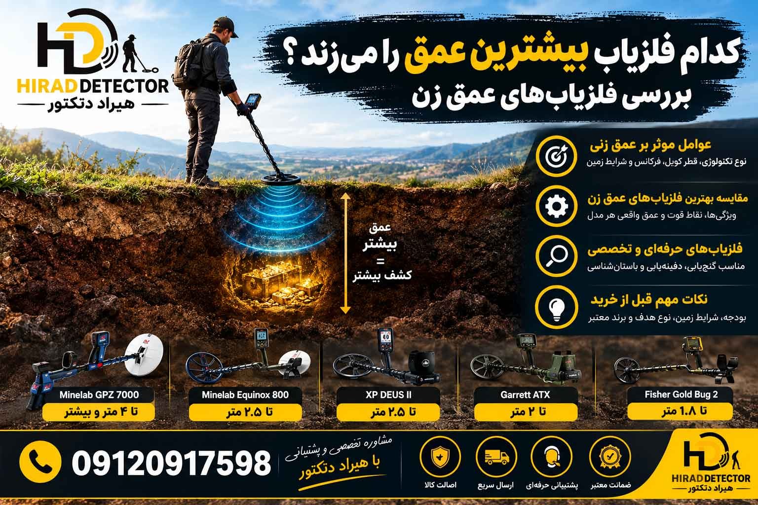 کدام فلزیاب بیشترین عمق را میزند؟ بررسی فلزیاب های عمق زن